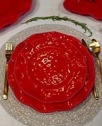 Certified International Perlette Red Salad Plates, Set of 4