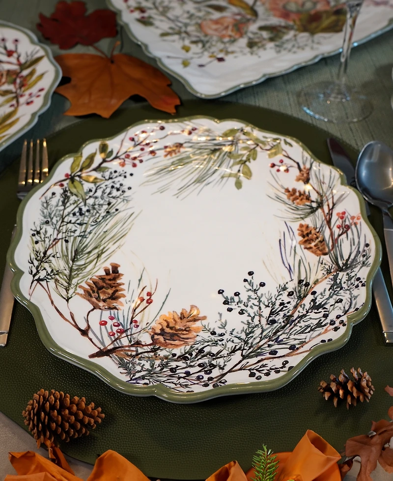 Certified International Winters Forest Dinner Plates, Set of 4