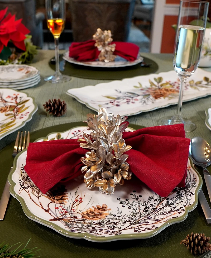 Certified International Winters Forest Dinner Plates, Set of 4
