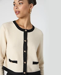 French Connection Women's Vhari Contrast-Trim Button-Up Cardigan Sweater
