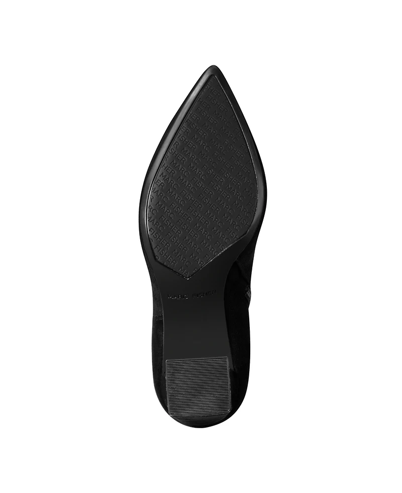 Marc Fisher Women's Garwin Block Heel Pointy Toe Dress Boots