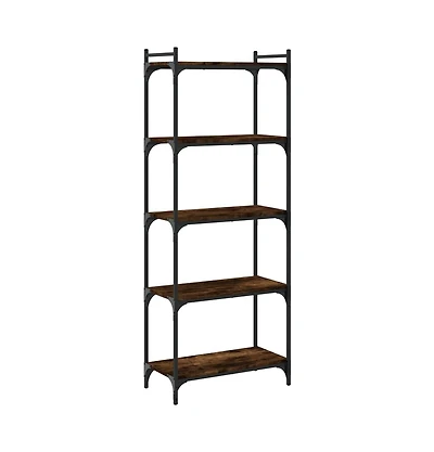 Bookcase 5-Tier Smoked Oak 23.6"x11.8"x60.6" Engineered Wood