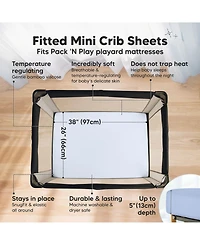 KeaBabies 2-Pack Mini Crib Sheets, Pack and Play Sheets Fitted, N Organic Fitted Sheet Cover