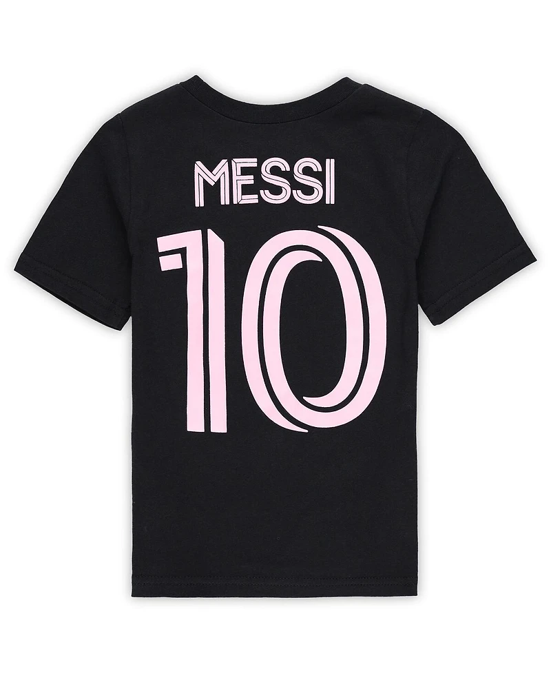 Outerstuff Toddler Lionel Messi Black Inter Miami Cf Name Number T-Shirt