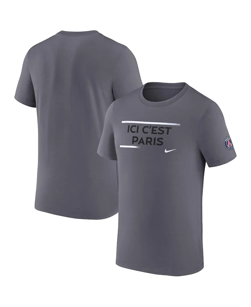 Nike Men's Gray Paris Saint-Germain Verbiage T-Shirt