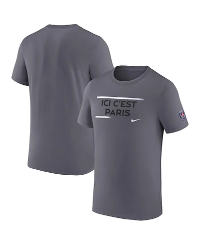Nike Men's Gray Paris Saint-Germain Verbiage T-Shirt
