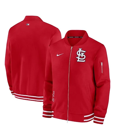 Nike Men's Red St. Louis Cardinals Authentic Collection Full-Zip Bomber Jacket