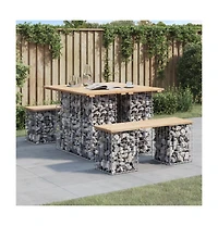vidaXL Patio Bench Gabion Design 39.4"x40.2"x28.3" Solid Wood Pine