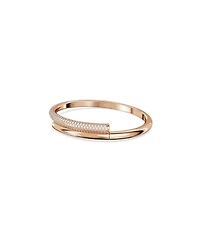 Swarovski Dextera Magnetic Closure, White, Rose Gold-Tone Plated Bangle