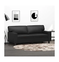 vidaXL 2-Seater Sofa Black 55.1" Faux Leather