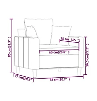 vidaXL Sofa Chair Dark Gray 23.6" Velvet
