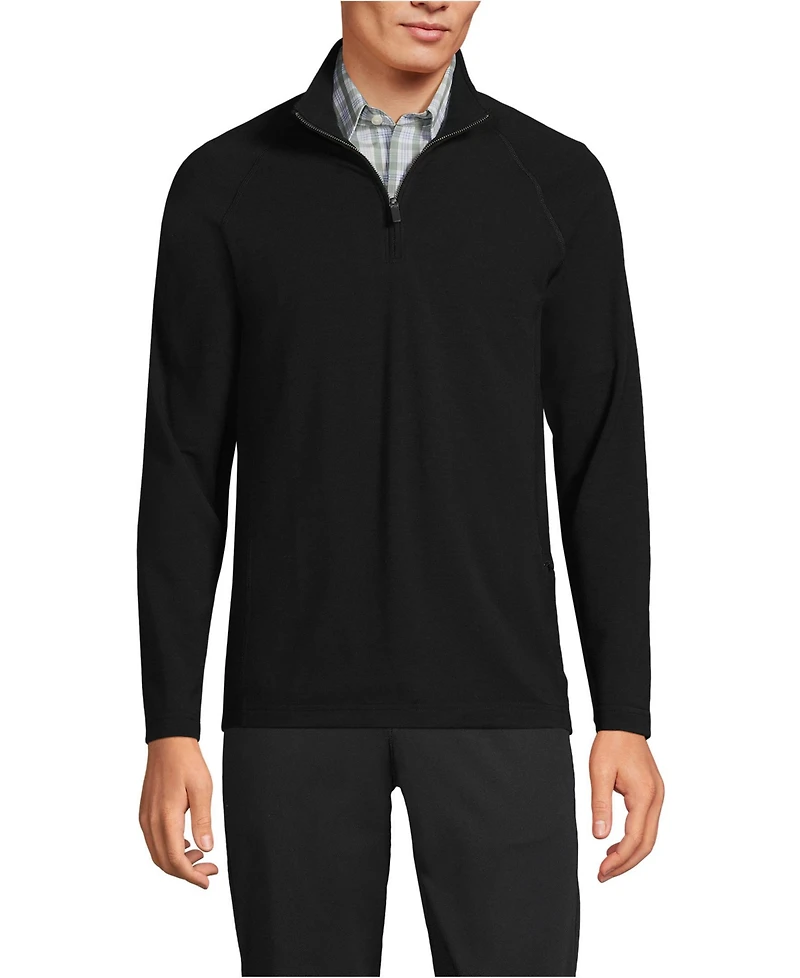 Lands' End Big & Tall Long Sleeve Flex Performance Quarter Zip