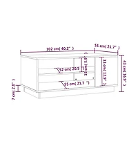 Coffee Table White 40.2"x21.7"x16.9" Engineered Wood