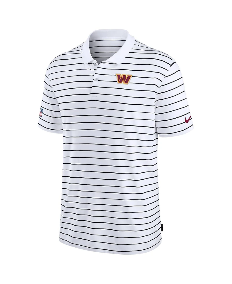 Nike Men's White/Black Washington Commanders Sideline Lock Up Victory Performance Polo