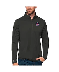 Antigua Men's Charcoal Chicago Cubs Tribute Quarter-Zip Pullover Top