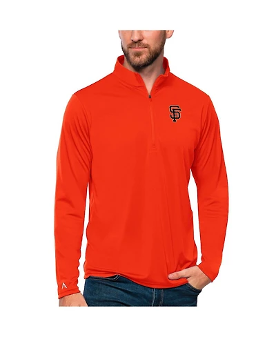 Antigua Men's Orange San Francisco Giants Tribute Quarter-Zip Pullover Top