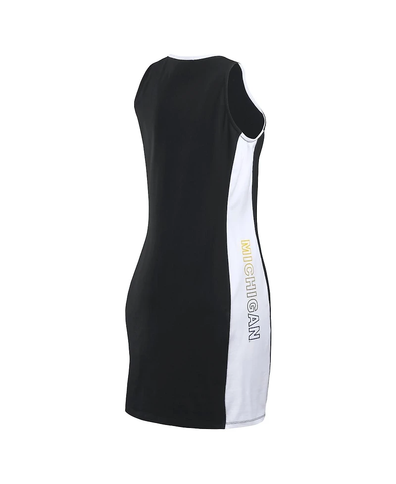 Wear by Erin Andrews Women's Black Michigan Wolverines Bodyframing Tank Dress