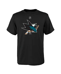 Outerstuff Big Boys and Girls Black San Jose Sharks Primary Logo T-Shirt