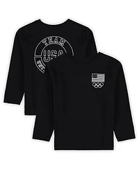 Outerstuff Little Boys and Girls Black Team Usa 2024 Flag Rings Long Sleeve T-Shirt