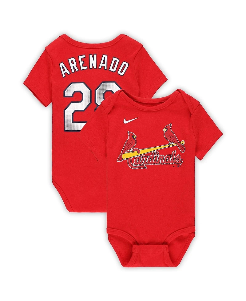 Nike Baby Boys and Girls Nolan Arenado Red St. Louis Cardinals Fuse Name Number Bodysuit