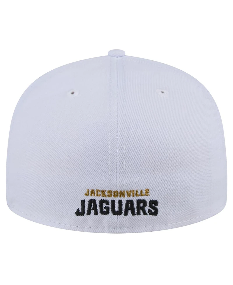 New Era Men's White Jacksonville Jaguars Throwback Crawl Omaha 59FIFTY Fitted Hat