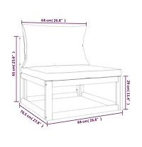 vidaXL 3 Piece Patio Lounge Set with Cushions Solid Wood Acacia