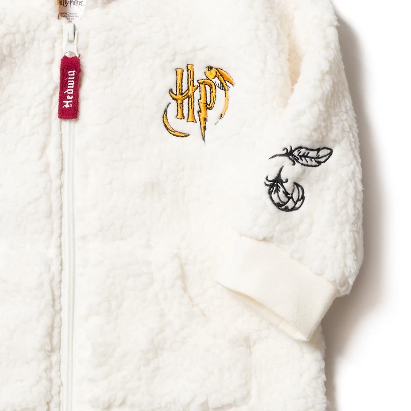 Harry Potter Hedwig Owl Fleece Zip Up Costume Hoodie Toddler| Child Boys
