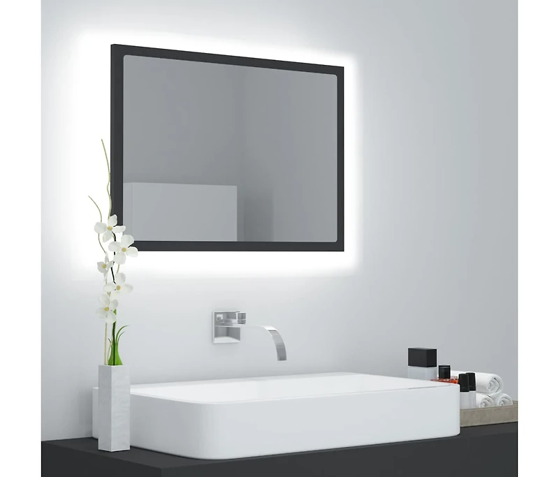 Led Bathroom Mirror Gray 23.6"x3.3"x14.6" Acrylic
