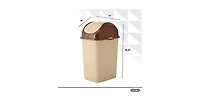 Superio Small 2.5 Gallon Plastic Trash Can with Swing Top Lid