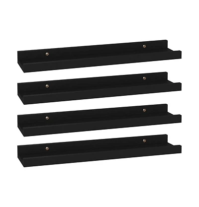 vidaXL Wall Shelves 4 pcs Black 15.7"x3.5"x1.2"