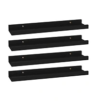 vidaXL Wall Shelves 4 pcs Black 15.7"x3.5"x1.2"