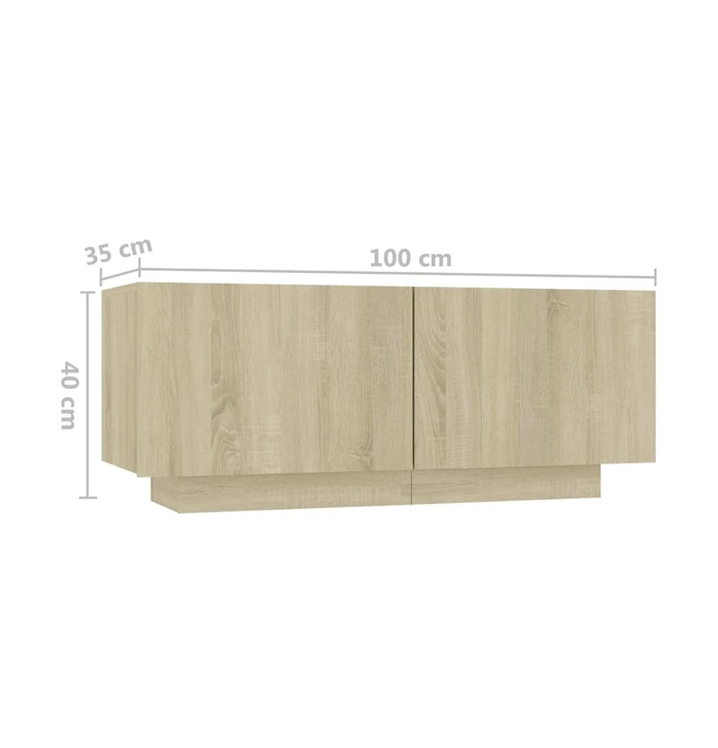 vidaXL Bedside Cabinet Sonoma Oak 39.4"x13.8"x15.7" Engineered Wood