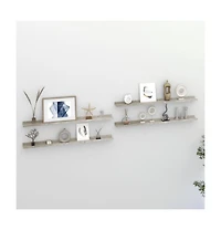 vidaXL Wall Shelves 4 pcs Concrete Gray 39.4"x3.5"x1.2"