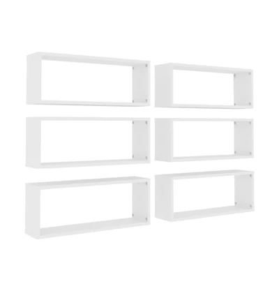 vidaXL Wall Cube Shelves 6 pcs 23.6"x5.9"x9.1" Engineered Wood