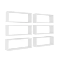 vidaXL Wall Cube Shelves 6 pcs 23.6"x5.9"x9.1" Engineered Wood