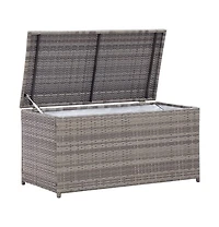 vidaXL Patio Storage Box Poly Rattan 39.4"x19.7"x19.7" Gray