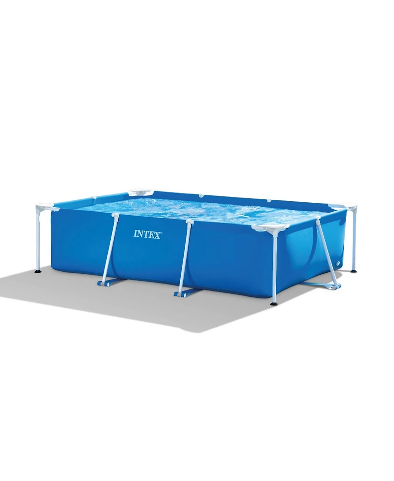 Intex 8.5ft x 26in Rectangular Frame Above Ground Backyard Swimming Pool, Blue