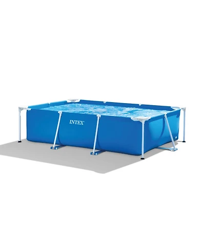 Intex 8.5ft x 26in Rectangular Frame Above Ground Backyard Swimming Pool, Blue