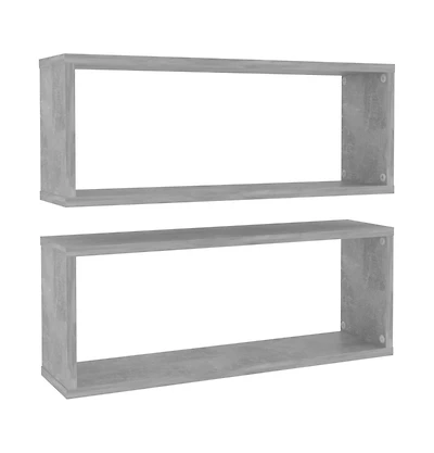 vidaXL Wall Cube Shelves 2 pcs 23.6"x5.9"x9.1" Engineered Wood