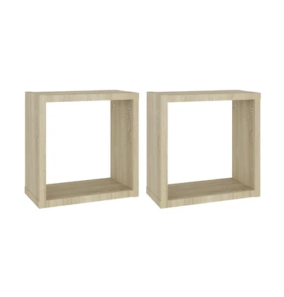 vidaXL Wall Cube Shelves 2 pcs Sonoma Oak 11.8"x5.9"x11.8"