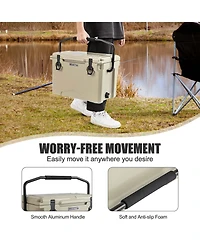 25 Qt Portable Cooler Rotomolded Ice Chest Insulated Box