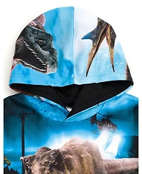 Jurassic World Boys Jurassic Park Blue T-Rex Fleece Pullover Hoodie to