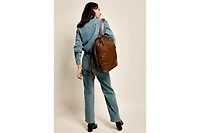 Large Leather Backpack with Thick Top Handle internal 15in Laptop bag Victoria Hyde Cowboy