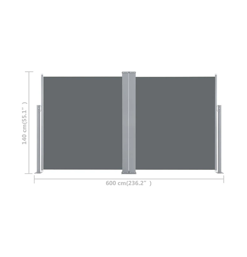 Retractable Side Awning Anthracite 55.1"x236.2"