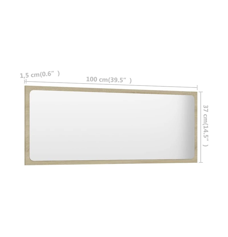 Bathroom Mirror Sonoma Oak 39.4"x0.6"x14.6" Engineered Wood