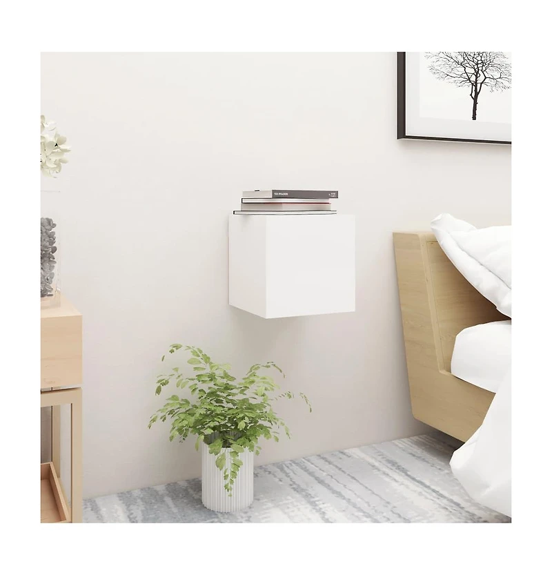 vidaXL Bedside Cabinet White 12"x11.8"x11.8" Engineered Wood