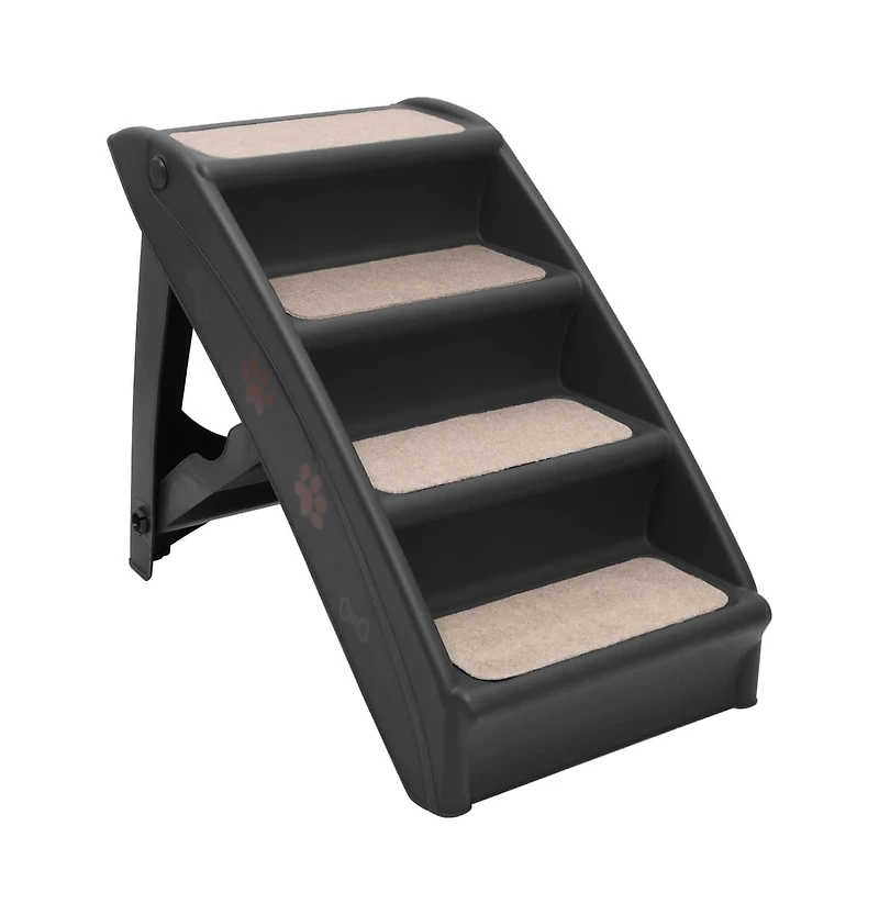 vidaXL Folding Dog Stairs Black 24.4"x15.7"x19.5"