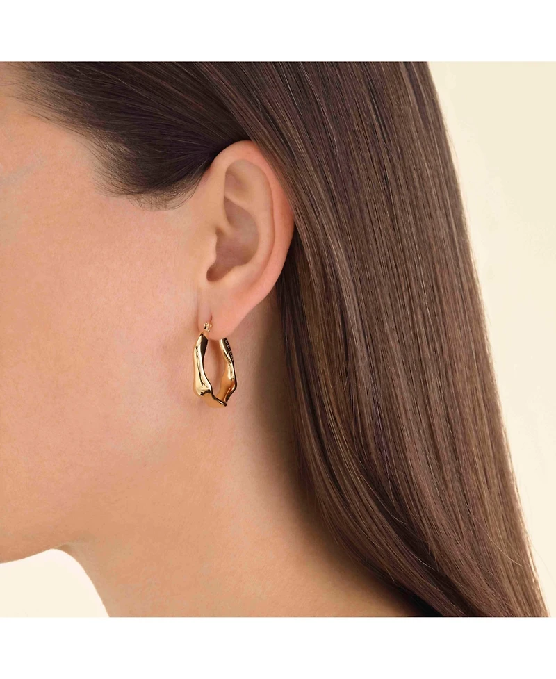 Rosefield Organic Hoops In 14K Yellow Gold Plated Stainless Steel