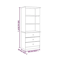Bookcase with Drawers Alta 23.6"x13.8"x55.9" Solid Wood Pine