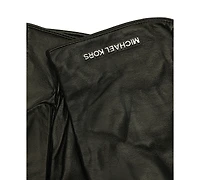 Michael Kors Women's Logo Detail Leather Tech Gloves